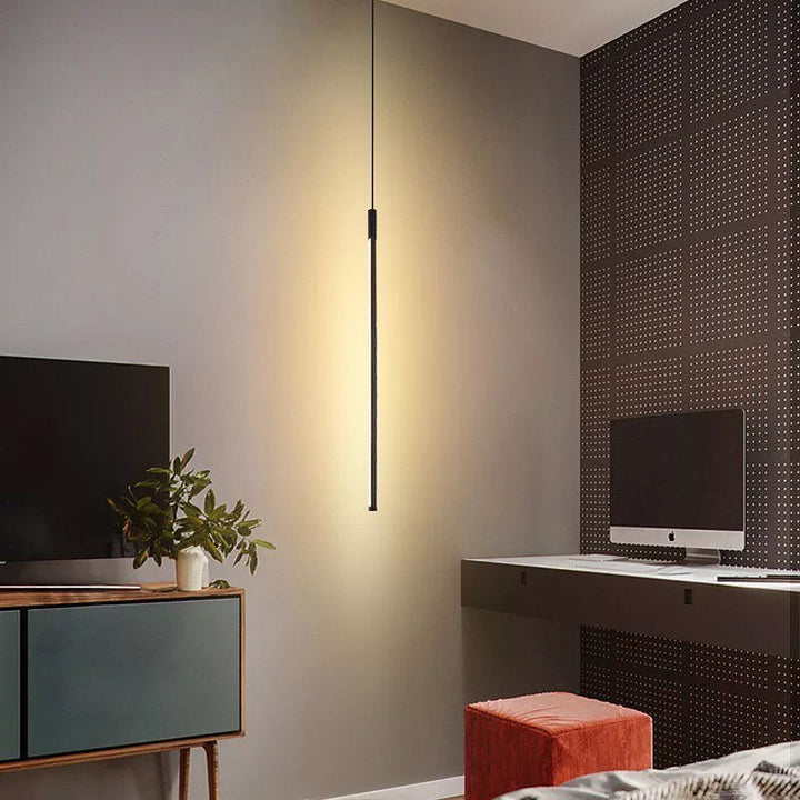 Minimalist LED Vertical Pendant Light for Modern Bedrooms