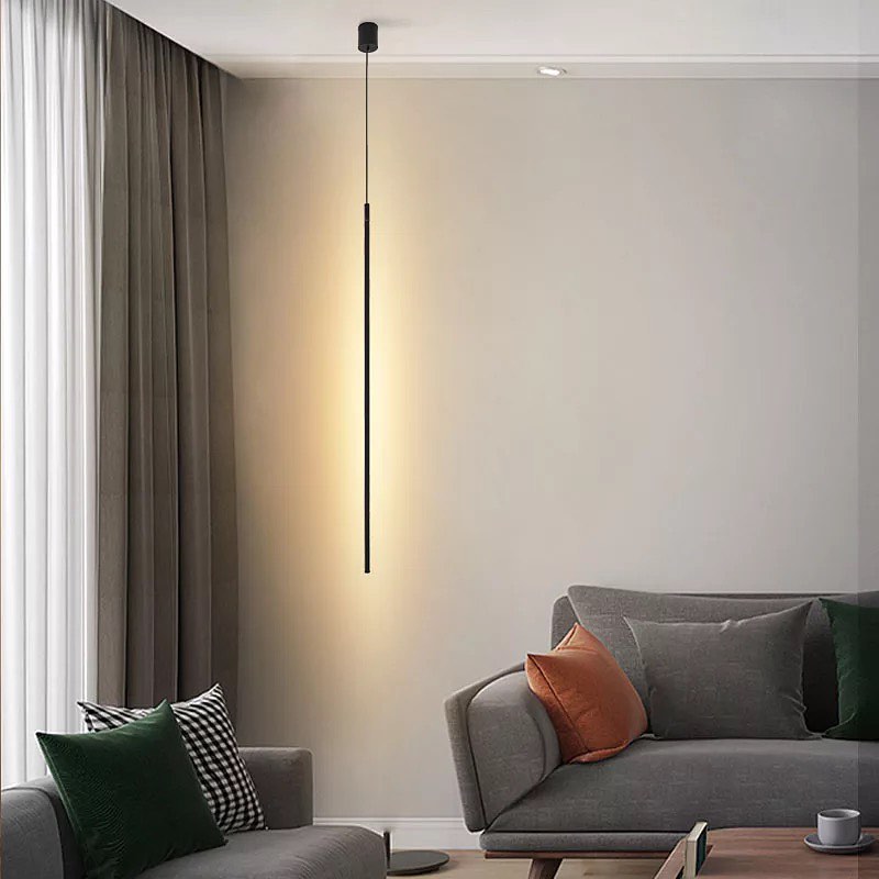 Minimalist LED Vertical Pendant Light for Modern Bedrooms