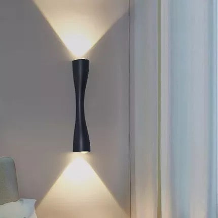 Modern LED Dual-Emitting Wall Light with Black Finish