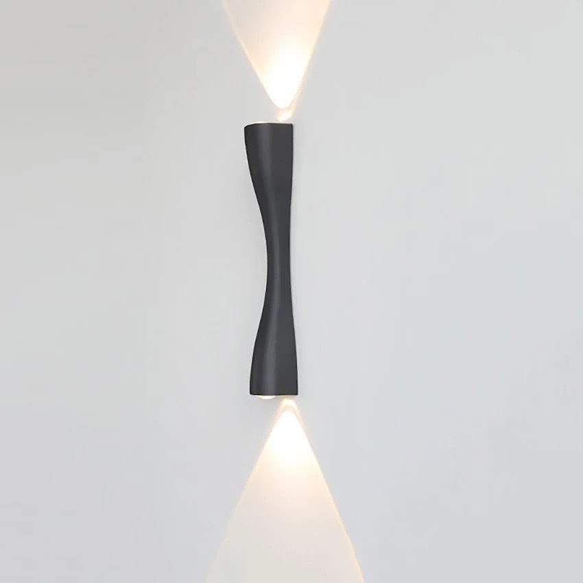 Modern LED Dual-Emitting Wall Light with Black Finish