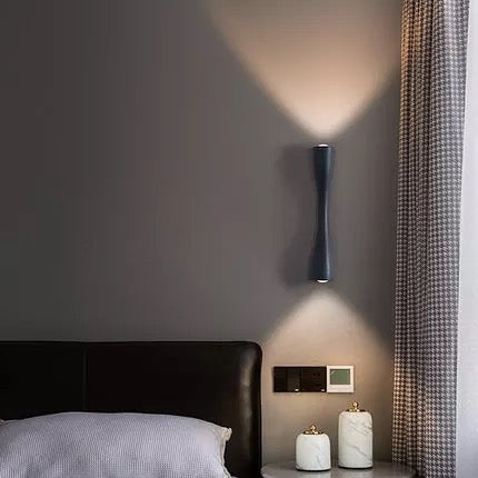 Modern LED Dual-Emitting Wall Light with Black Finish