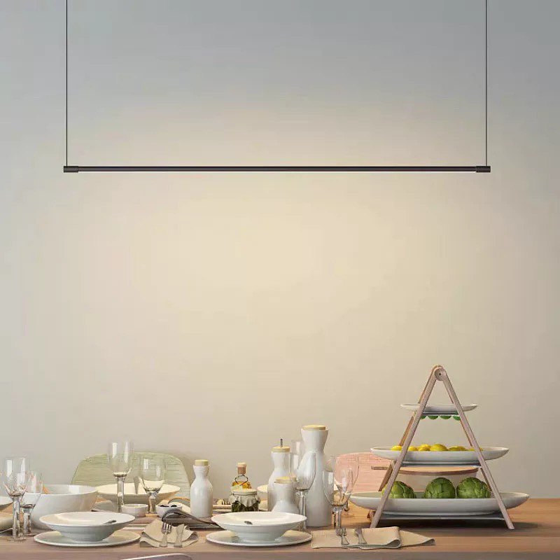 Minimalist LED Linear Pendant Light for Modern Dining Rooms