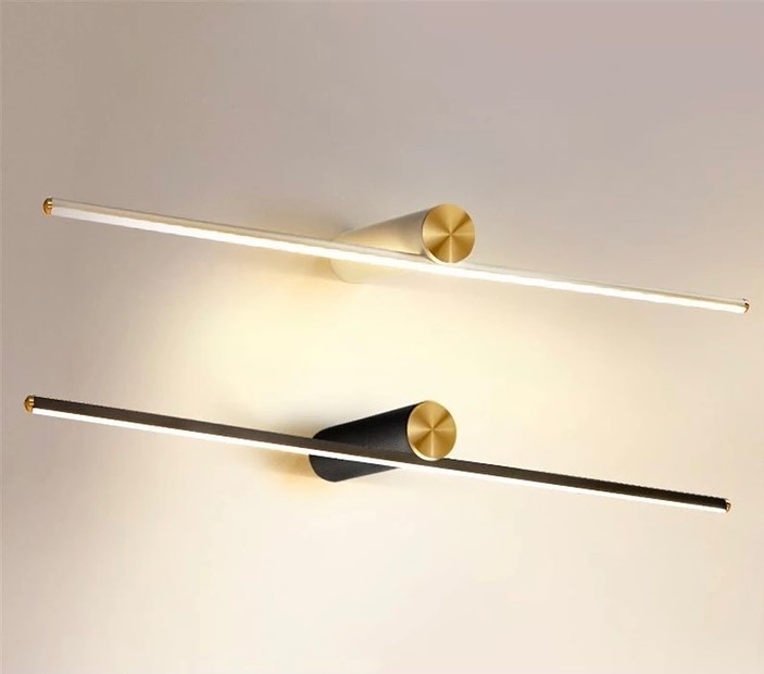 Modern LED Adjustable Wall Light with Gold and Black Accents