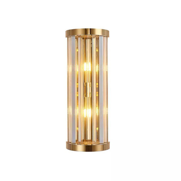 Elegant Wall Light with Glass Rods and Gold Finish