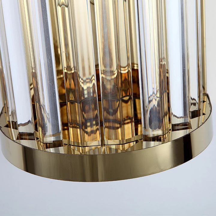 Elegant Wall Light with Glass Rods and Gold Finish