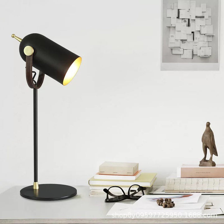 Modern Black Desk Lamp with Adjustable Spotlight Design