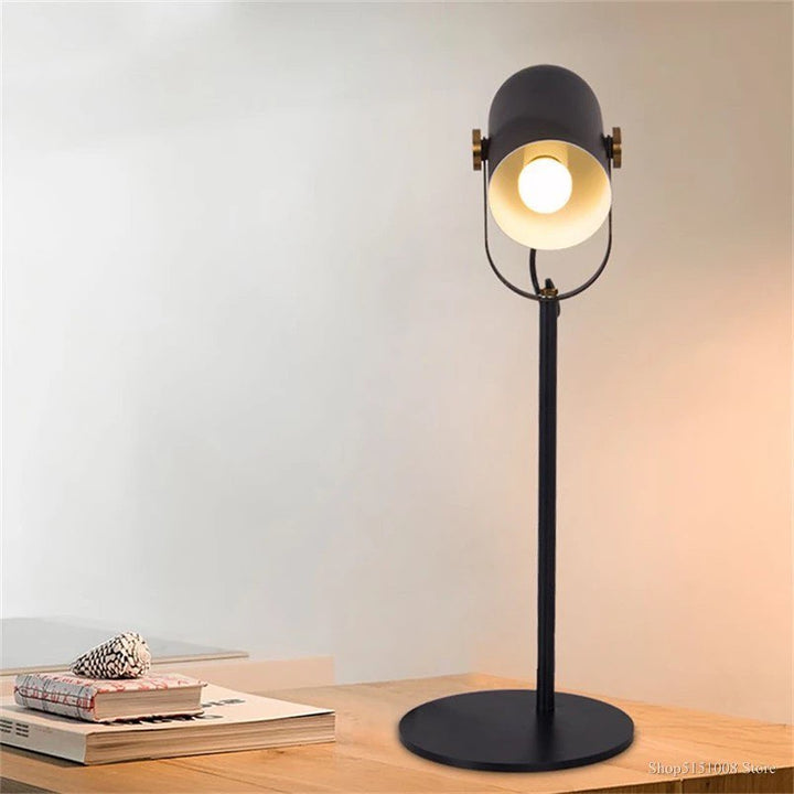 Modern Black Desk Lamp with Adjustable Spotlight Design