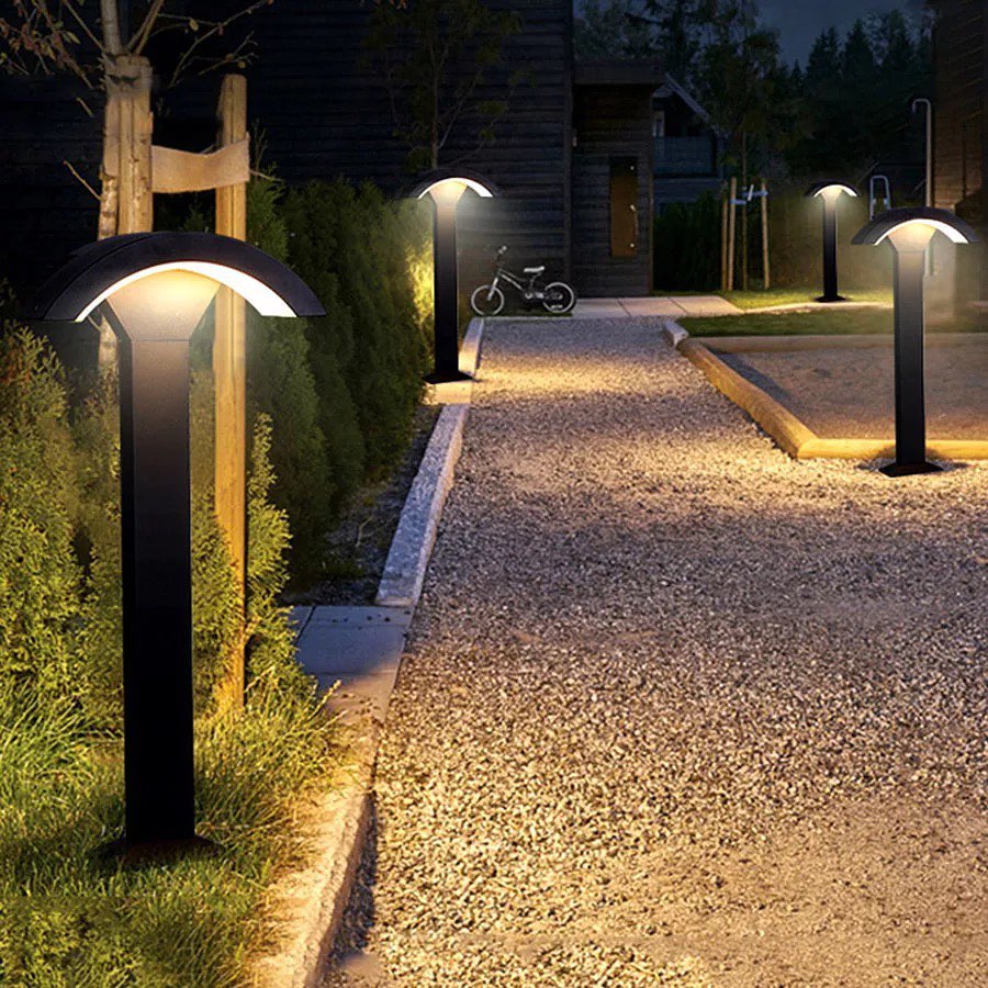 Modern LED Outdoor Bollard Light with Arched Design