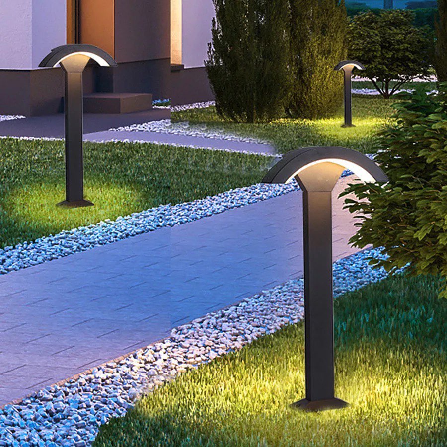 Modern LED Outdoor Bollard Light with Arched Design