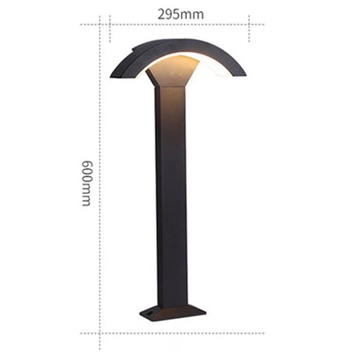 Modern LED Outdoor Bollard Light with Arched Design