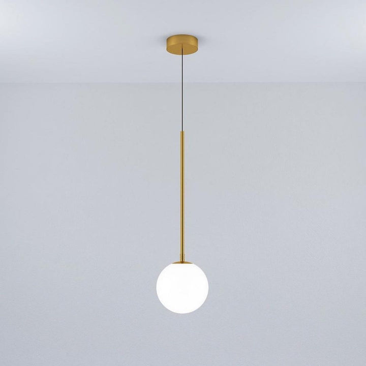 Modern Pendant Light with Gold Finish and Globe Shade