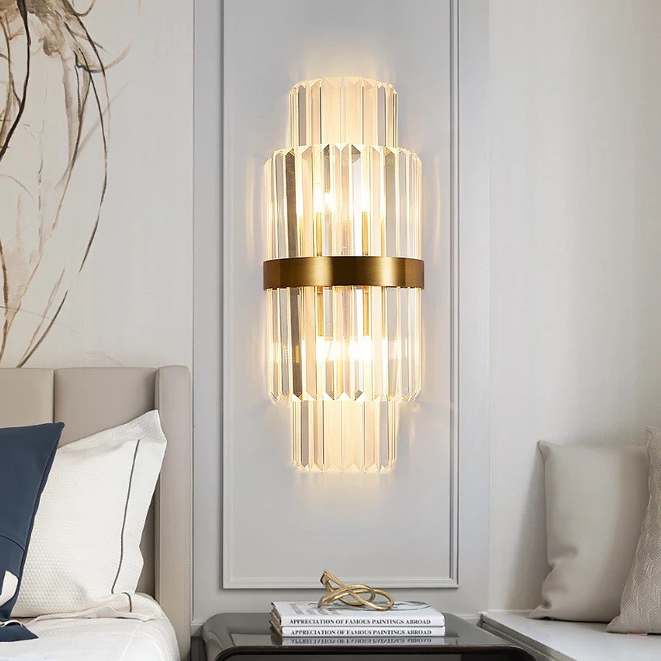 Luxury Wall Light with Layered Glass and Gold Finish