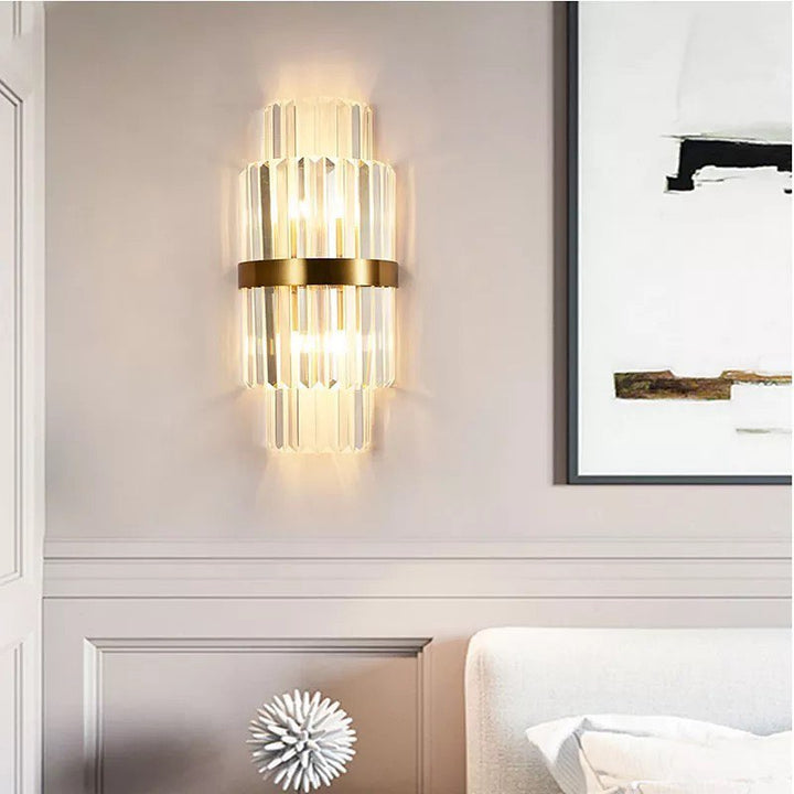 Luxury Wall Light with Layered Glass and Gold Finish