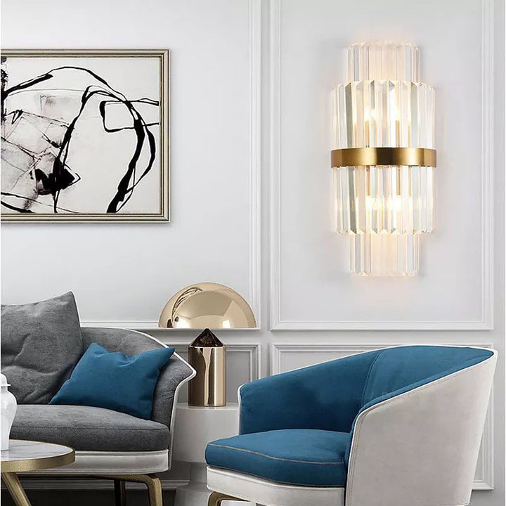 Luxury Wall Light with Layered Glass and Gold Finish