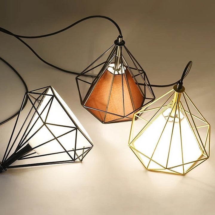 Modern Geometric Pendant Light with Tri-Color Shades