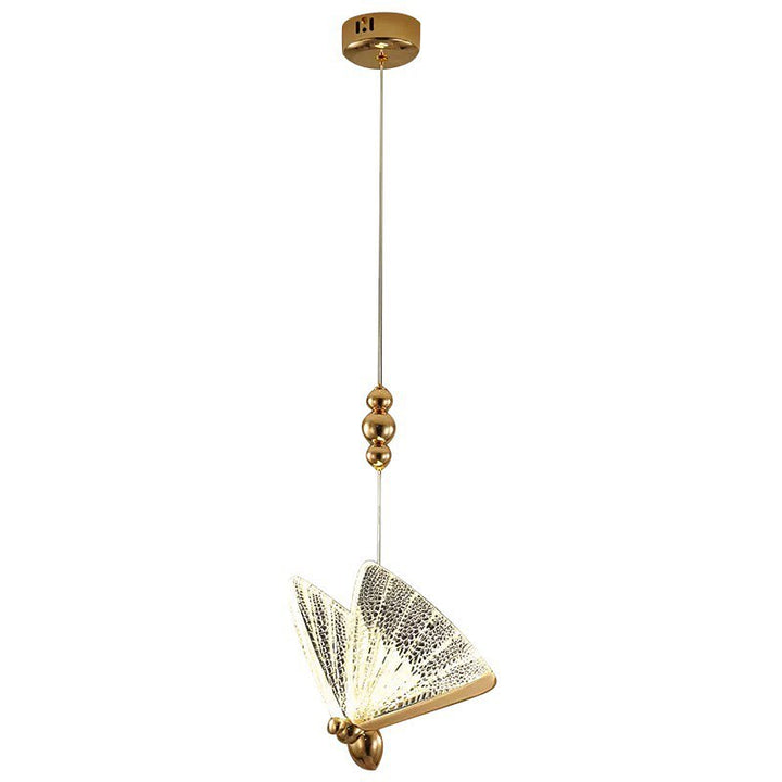 Artistic LED Butterfly Pendant Light with Gold Finish