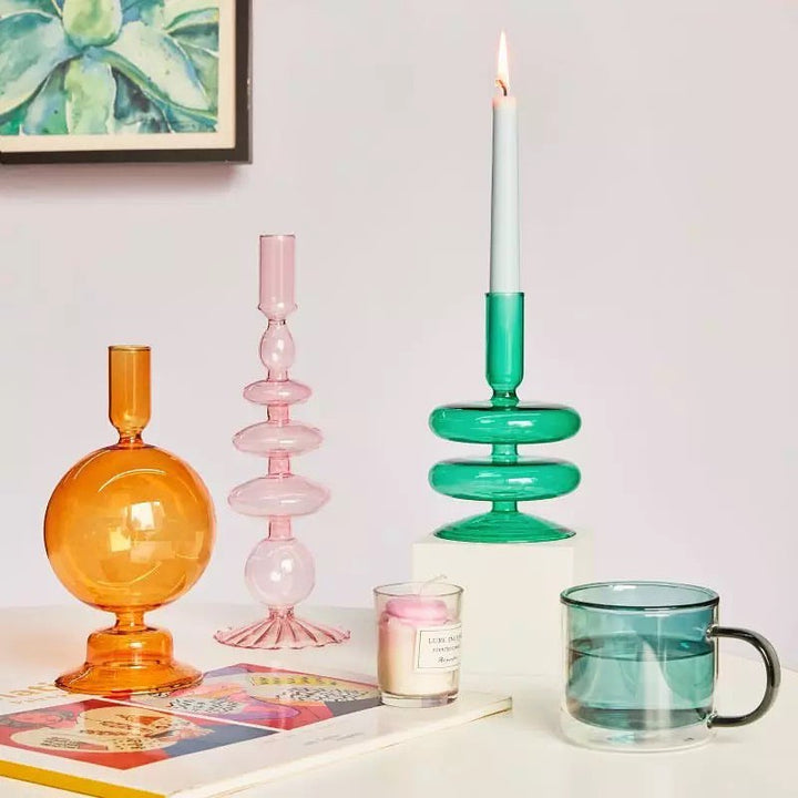 Modern Artistic Glass Candle Holder Set of 6