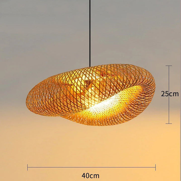 Artistic Woven Mesh Pendant & Floor Lamps - Gold Finish