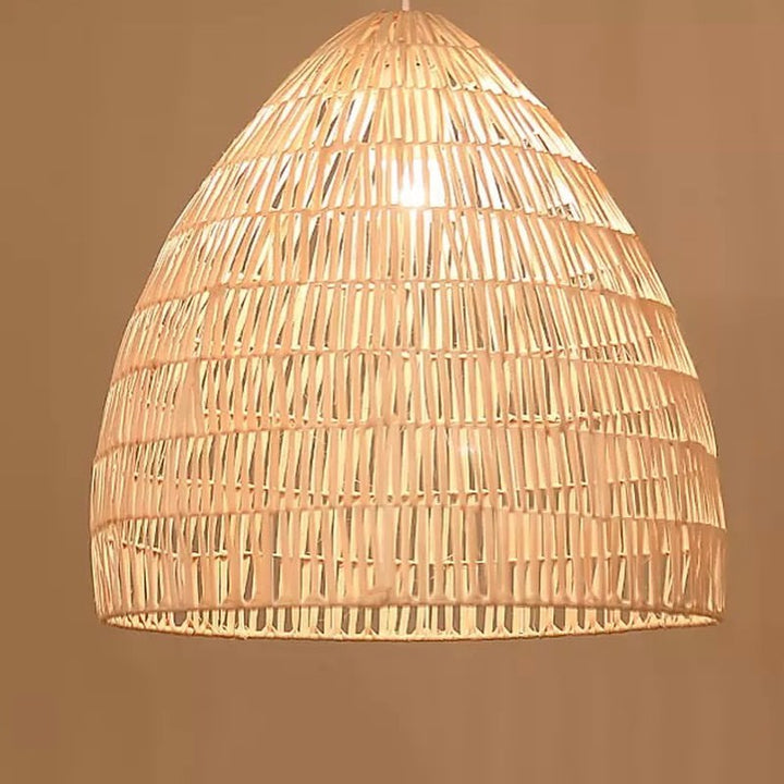 Rustic Pendant Light with Woven Natural Material - Scandinavian Design