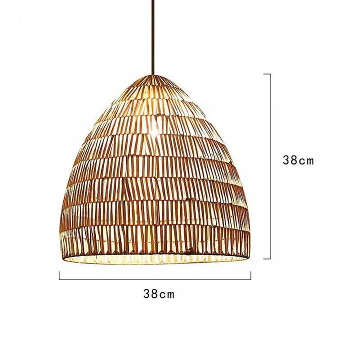 Rustic Pendant Light with Woven Natural Material - Scandinavian Design