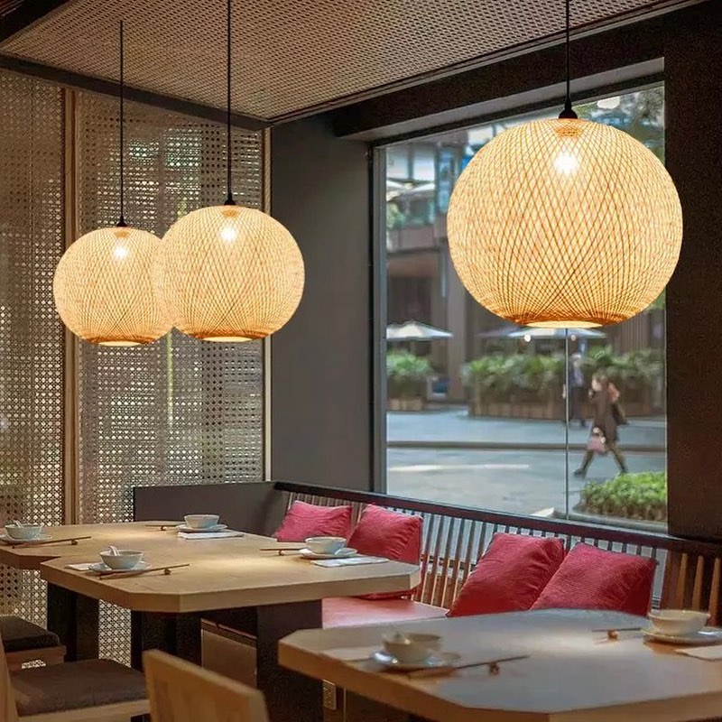 Woven Bamboo Pendant Light