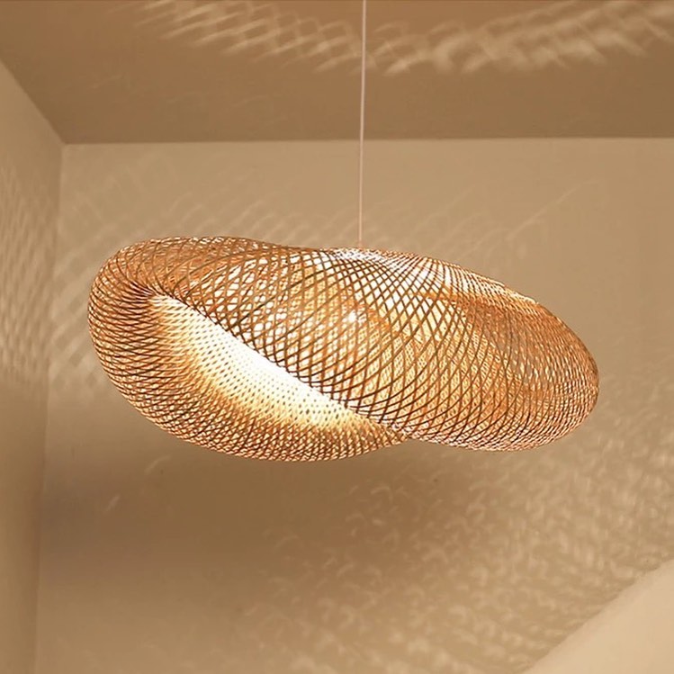 Artistic Woven Mesh Pendant & Floor Lamps - Gold Finish