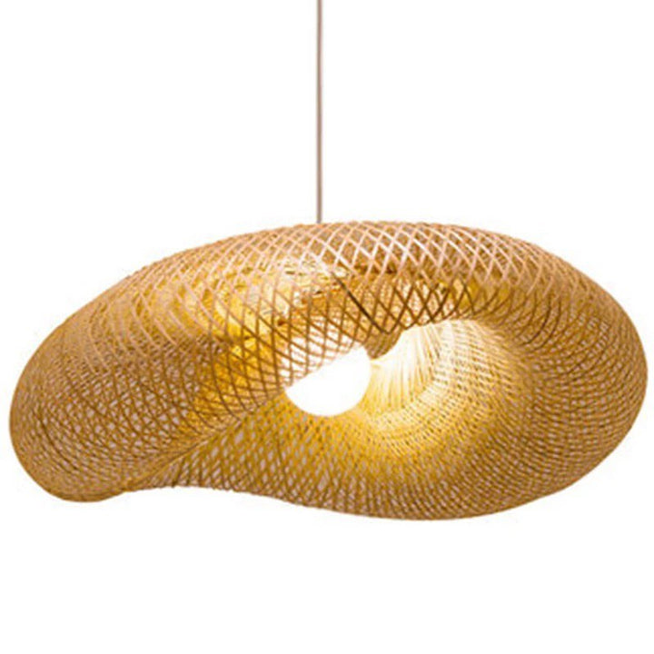 Artistic Woven Mesh Pendant & Floor Lamps - Gold Finish