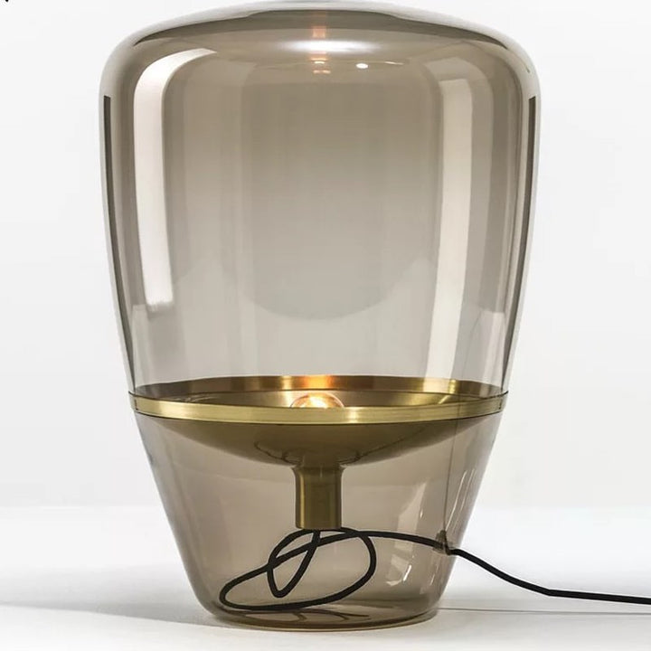 Modern Amber Glass Table Lamp - Sleek and Contemporary Design