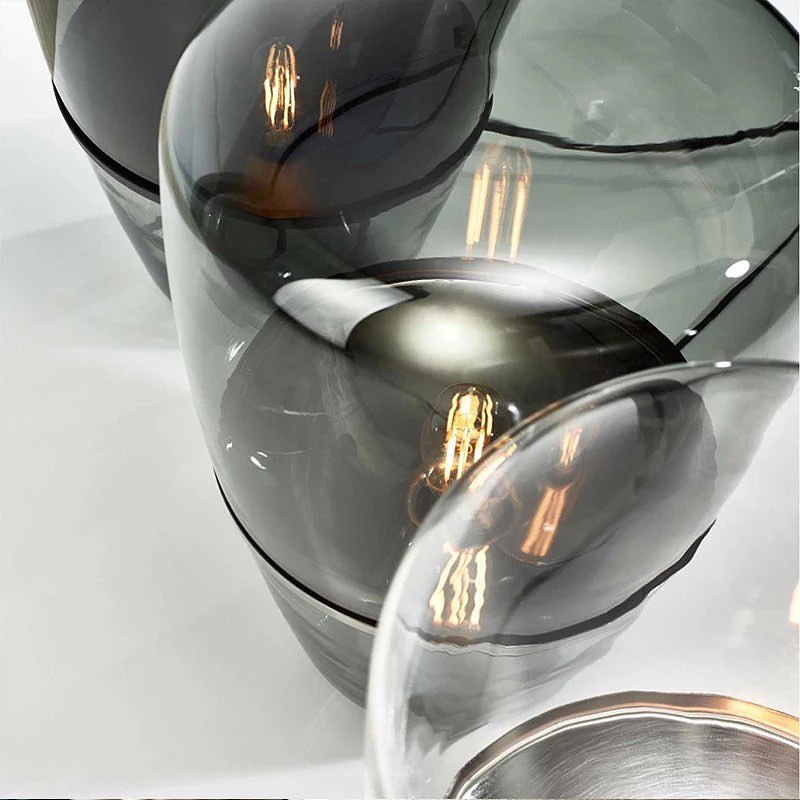 Modern Amber Glass Table Lamp - Sleek and Contemporary Design