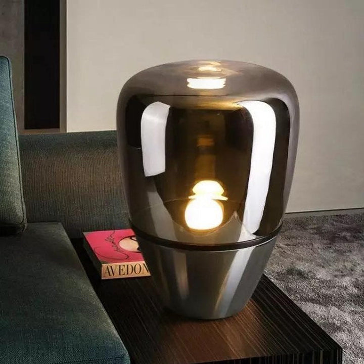 Modern Amber Glass Table Lamp - Sleek and Contemporary Design