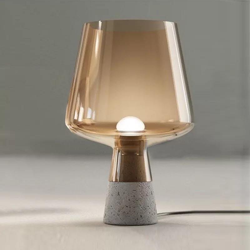 Modern Glass Table Lamps with Concrete Base - Minimalist Design