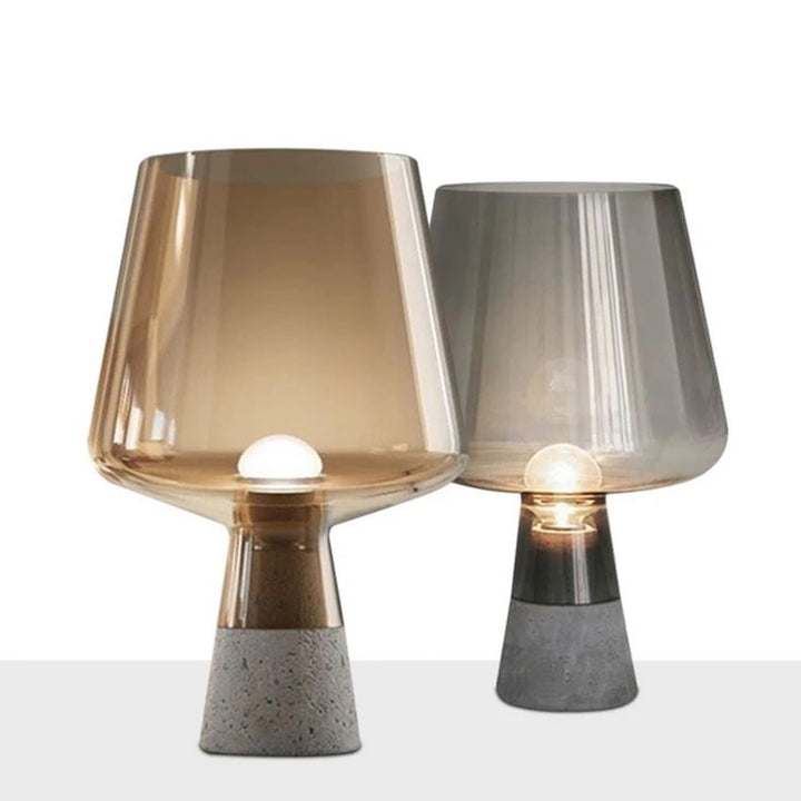 Modern Glass Table Lamps with Concrete Base - Minimalist Design