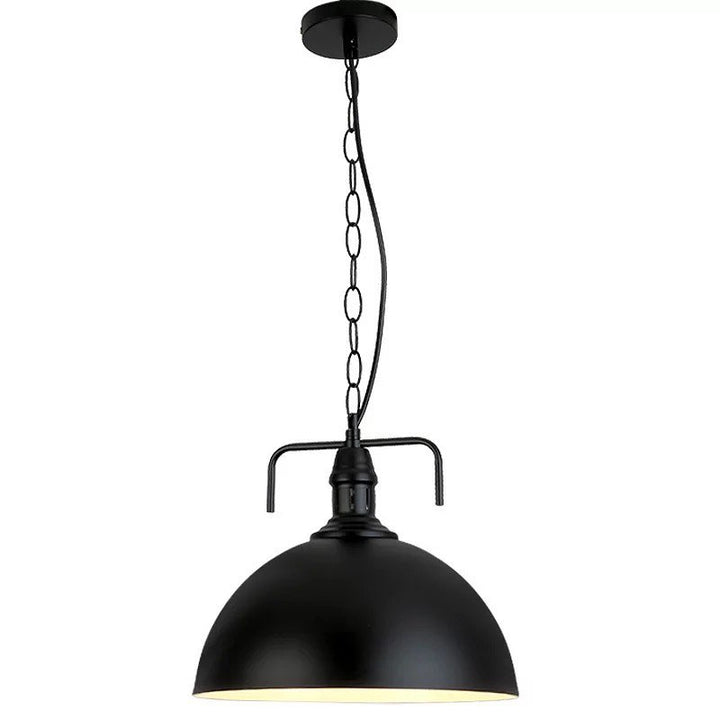 Industrial Pendant Lights with Black Dome Shade