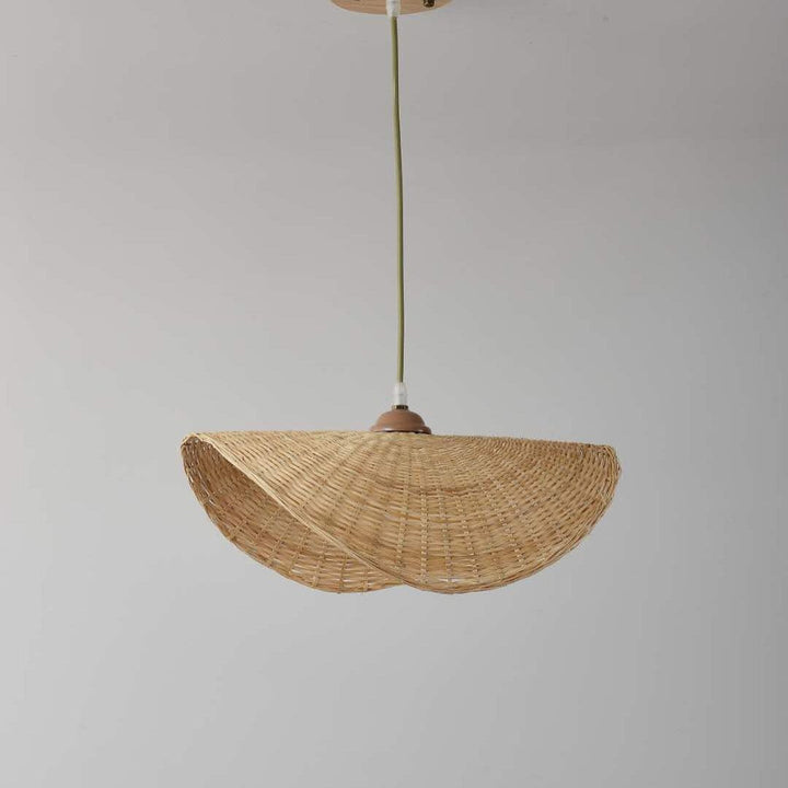 Rustic Pendant Lights with Natural Woven Shades - Artistic Design