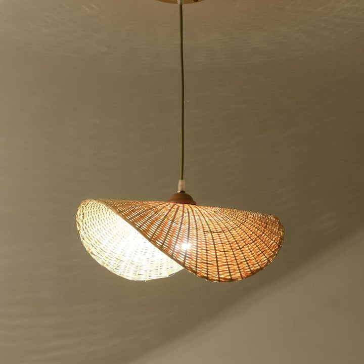 Rustic Pendant Lights with Natural Woven Shades - Artistic Design