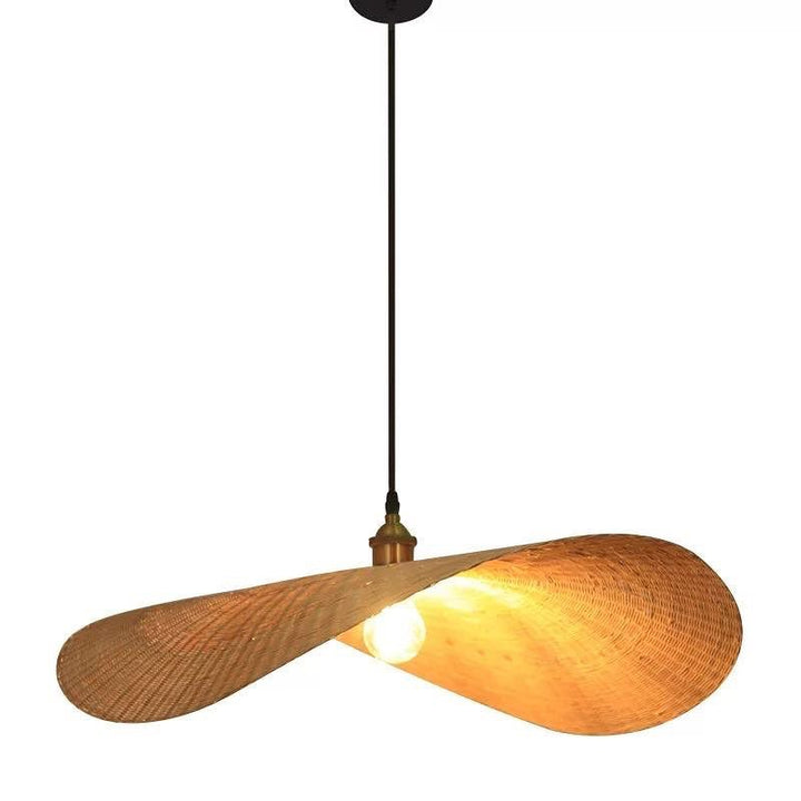 Rustic Pendant Lights with Natural Woven Shades - Artistic Design