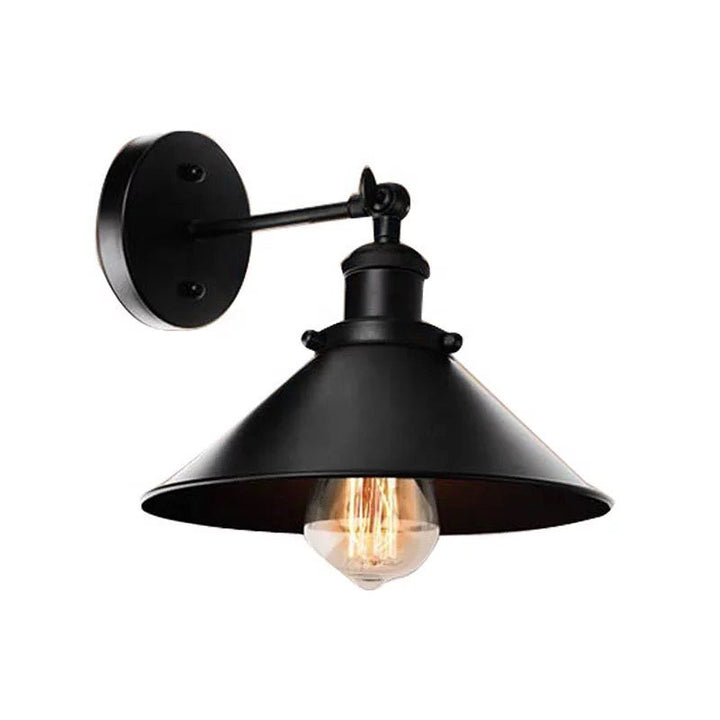 Industrial Wall Sconces with Black Metal Shade