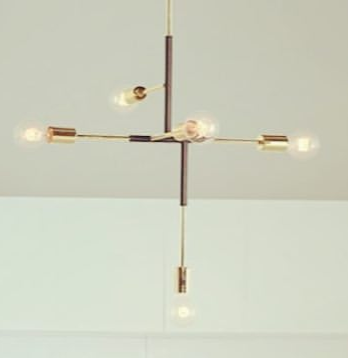 Modern Linear Pendant Light with Gold and Black Finish