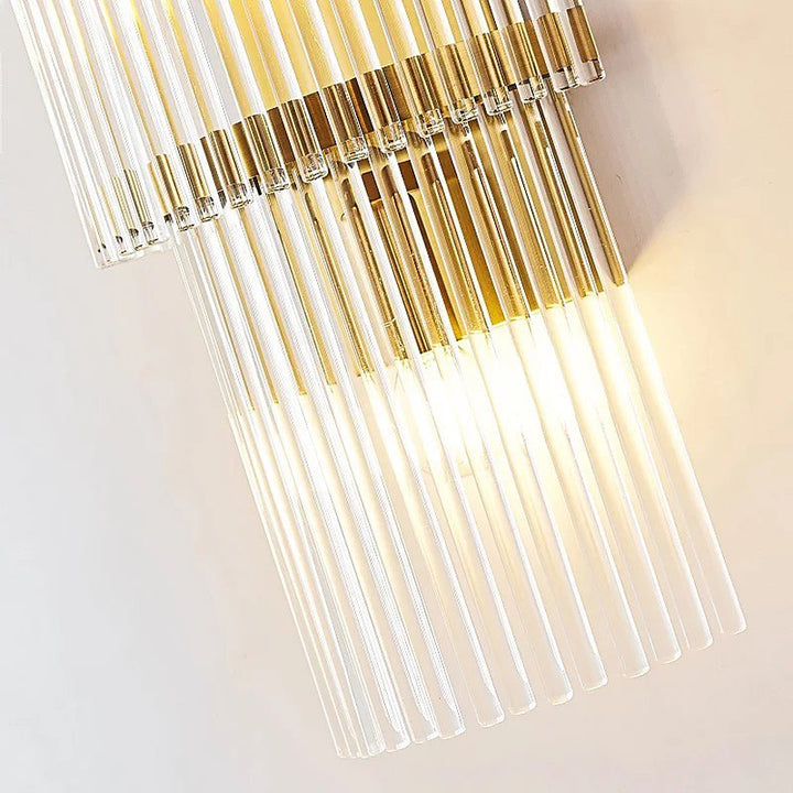 Luxury Wall Light with Gold Frame and Crystal Accents