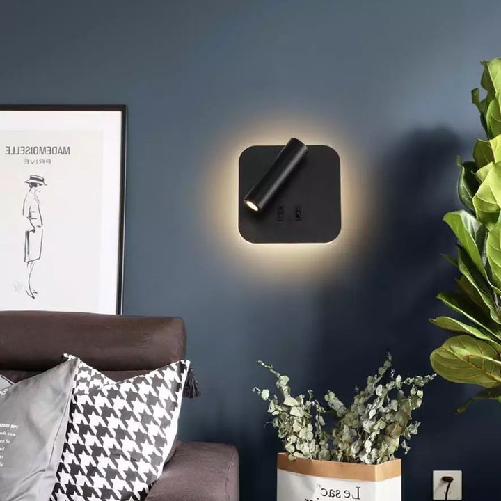 Modern Black Adjustable Wall Spotlight