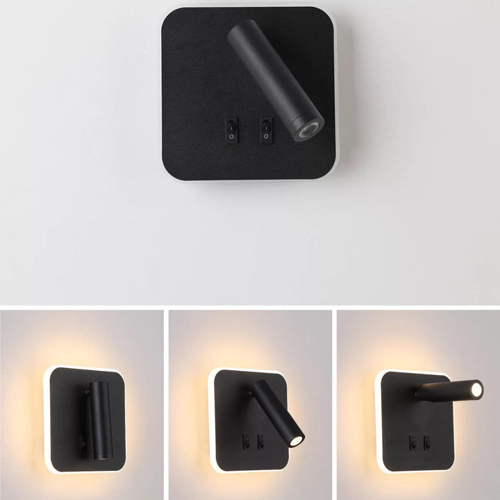 Modern Black Adjustable Wall Spotlight