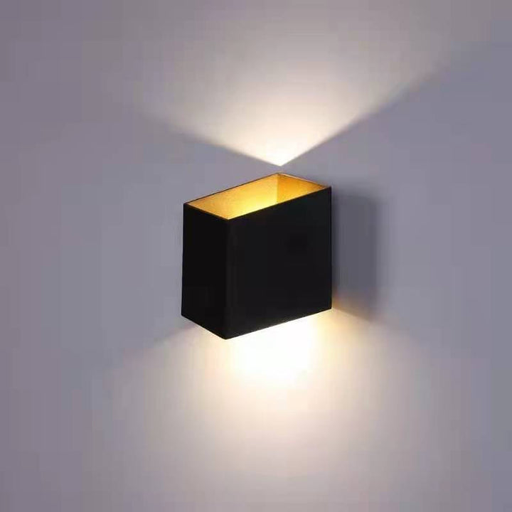 Modern Outdoor Wall Light with Black Cube Design