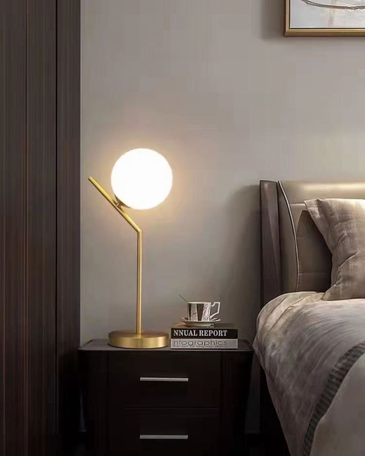 Modern Table Lamp with White Globe Shade