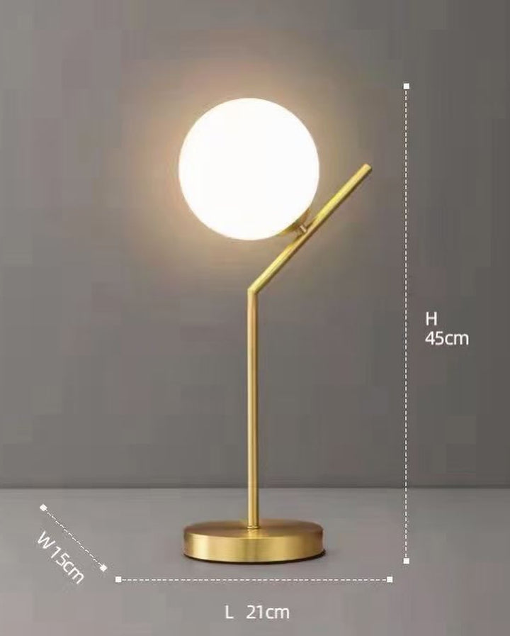 Modern Table Lamp with White Globe Shade