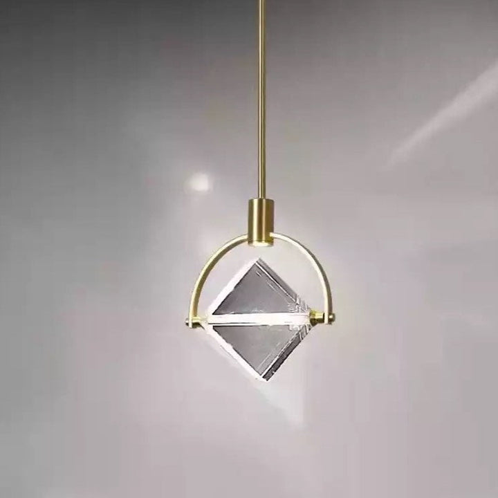 Modern Crystal Pendant Light with Gold Finish