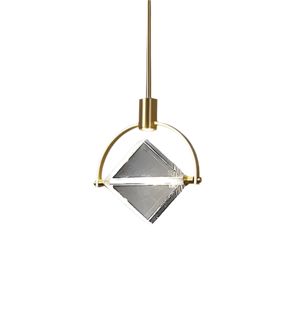 Modern Crystal Pendant Light with Gold Finish