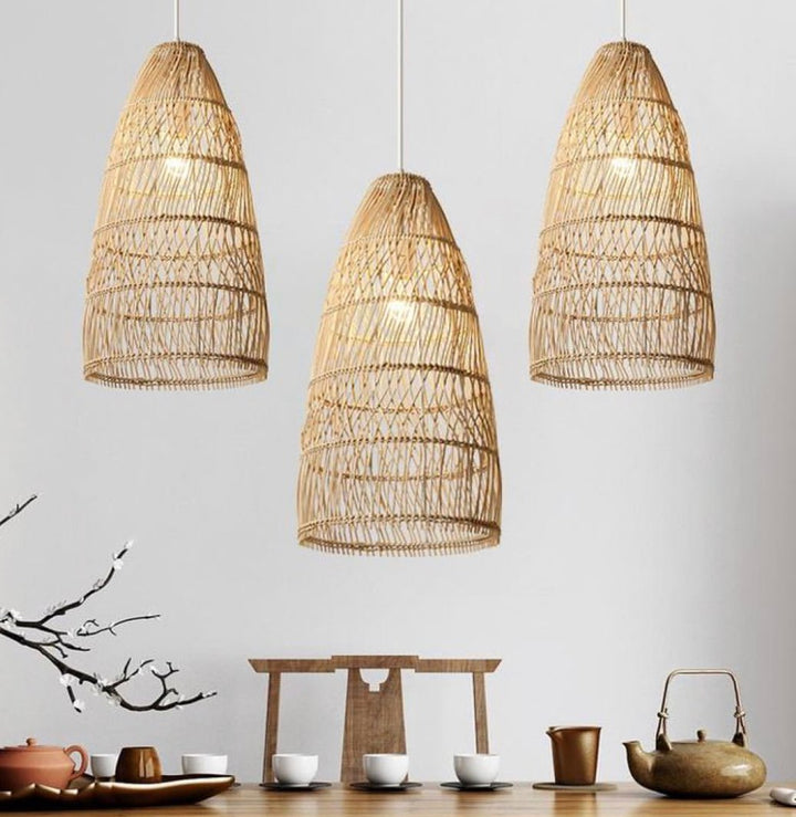 Rustic Woven Rattan Pendant Lights