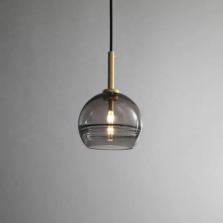 Modern Glass Pendant Light with Purple Shade