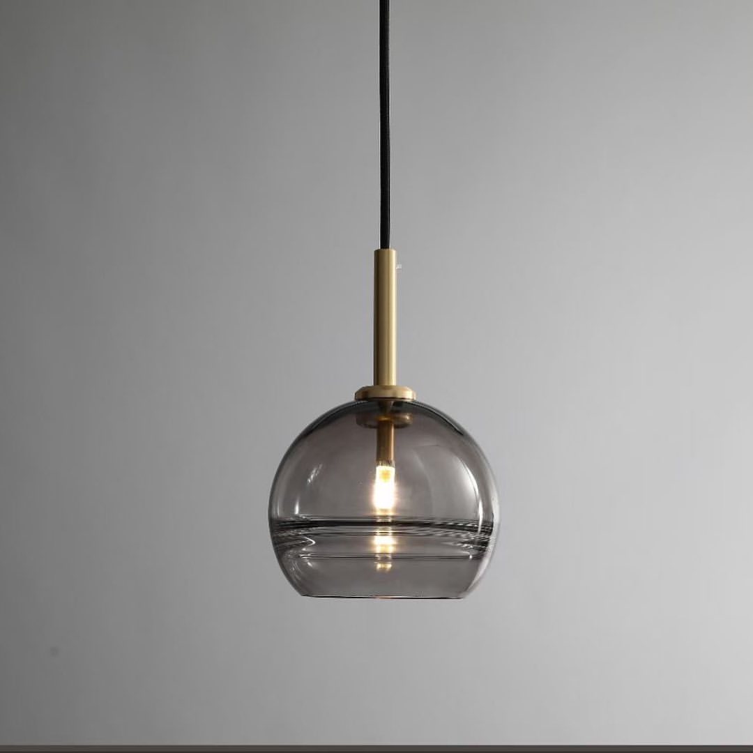 Modern Glass Pendant Light with Purple Shade