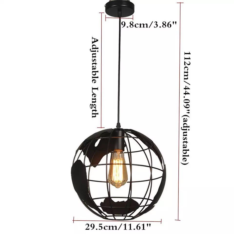 Modern Globe Pendant Lights with Map Design